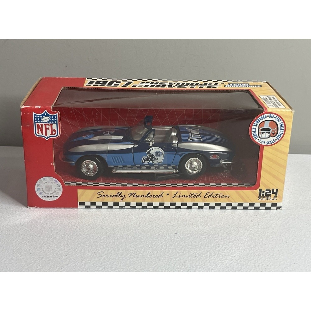 NFL 1967 Chevy Corvette Team Collectible Car Tn Titans 1:24 Tennessee Limited Ed